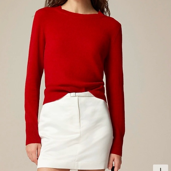 J. Crew Sweaters - J Crew Women’s Deep Ruby 100% Cashmere Crew Neck Sweater Size L Soft Layering